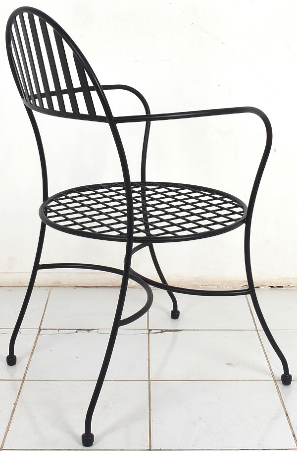 black stainless steel armchair