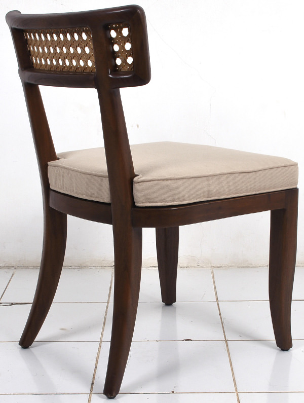 synthetic and wood rattan chair