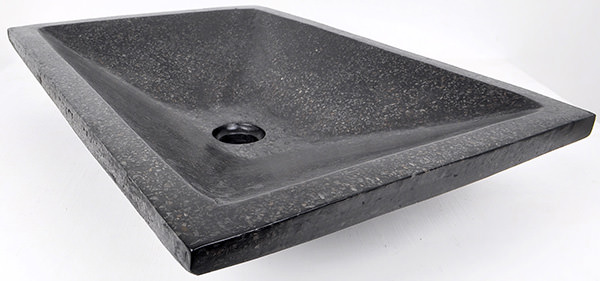 black stone terrazzo glossy basin