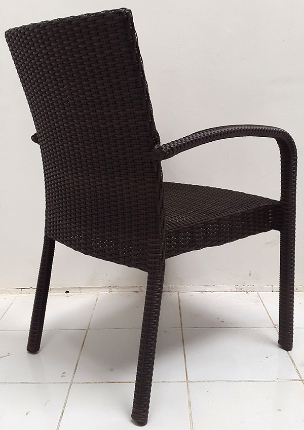 black synthetic rattan armchair with Viro wicker