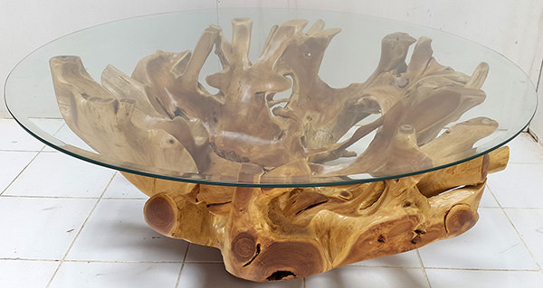 teak root table