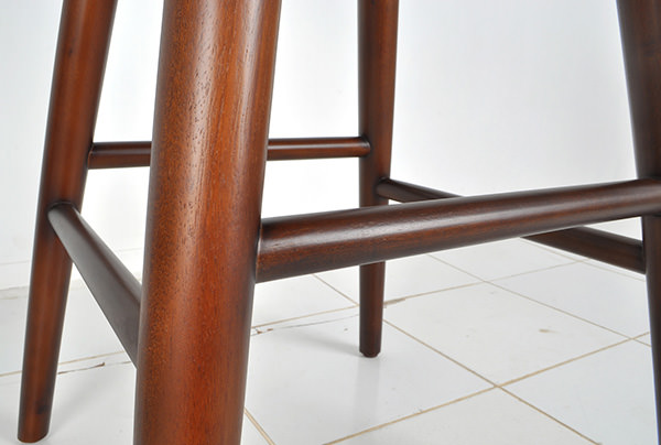 restaurant bar stool with leather and mahogany legs