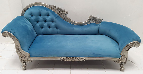 blue italian sofa