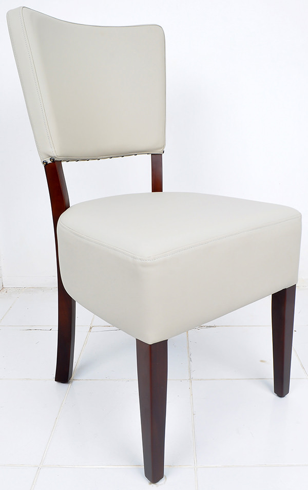 french bistro chair from leather and mahogany