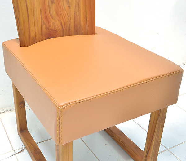 Scandinavian teak wood and leather chair