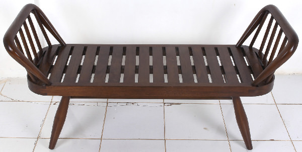 outdoor mahogany bench without cushion
