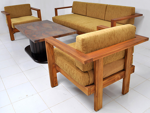 teak indoor couch set