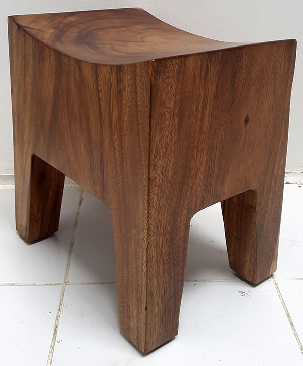 curved wooden stool