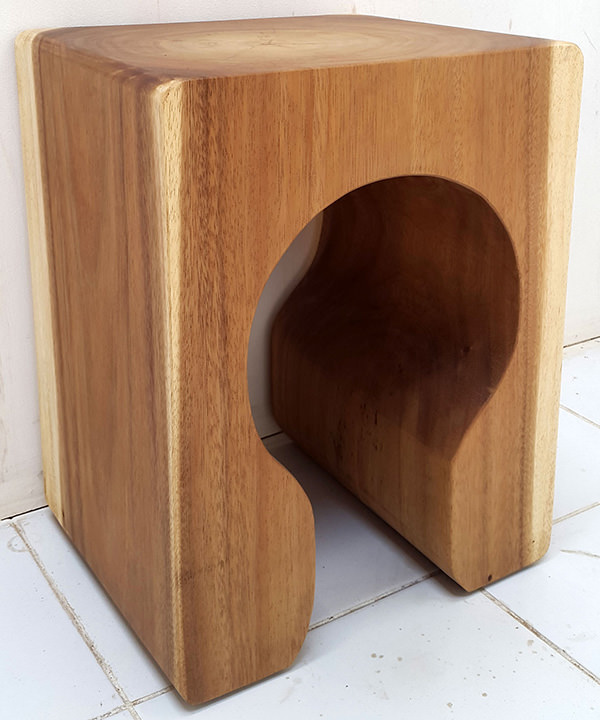 solid wooden stool without lamination