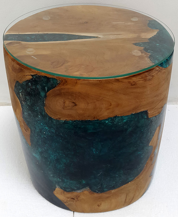 resin and wood stool