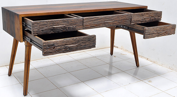 antique reclaimed teak wood scandinavian desk furniture