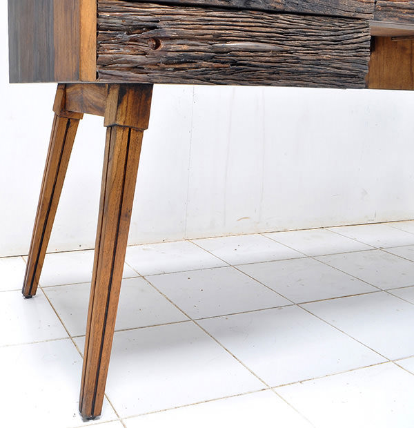 desk with reclaimed teak drawers