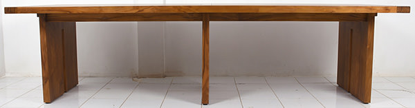 natural smooth wooden rectangle table with natural stain