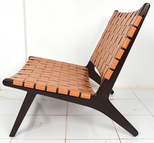 Danish teak and Italian leather chair