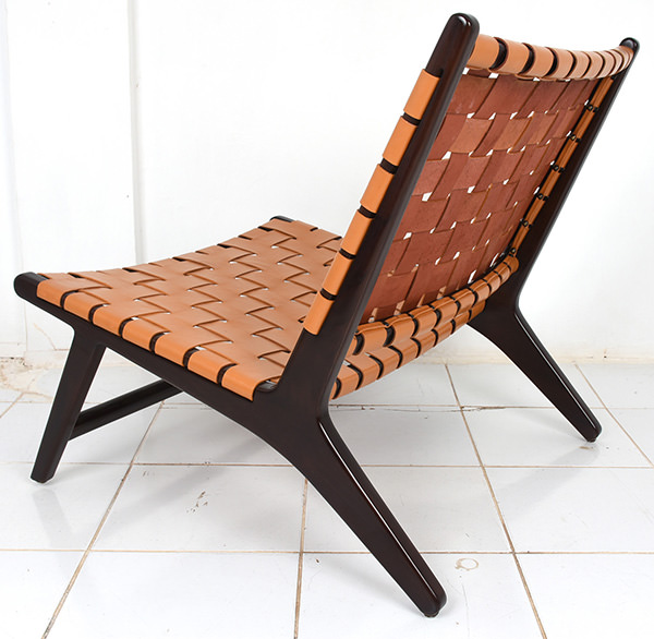 Danish teak and genuine Italian leather chair