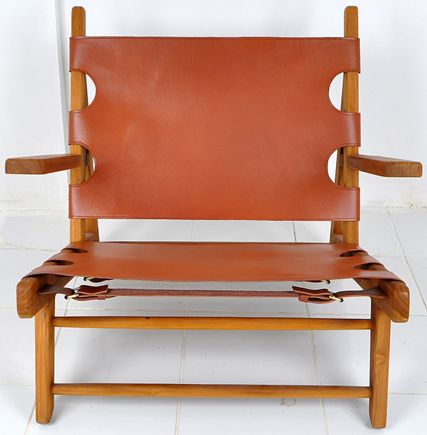 teak and leather chair