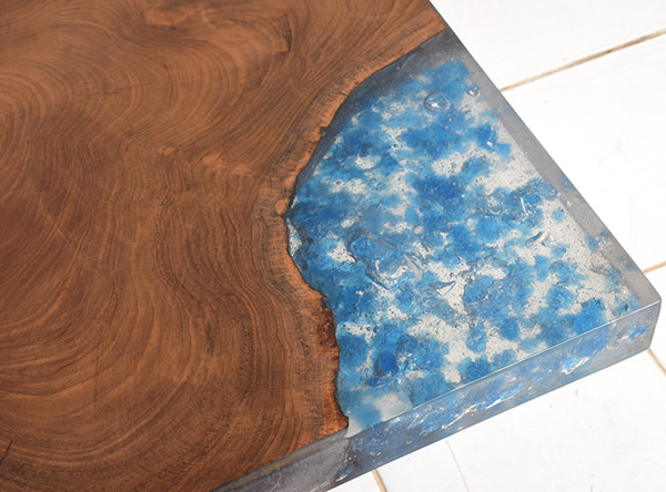 wood and resin table top