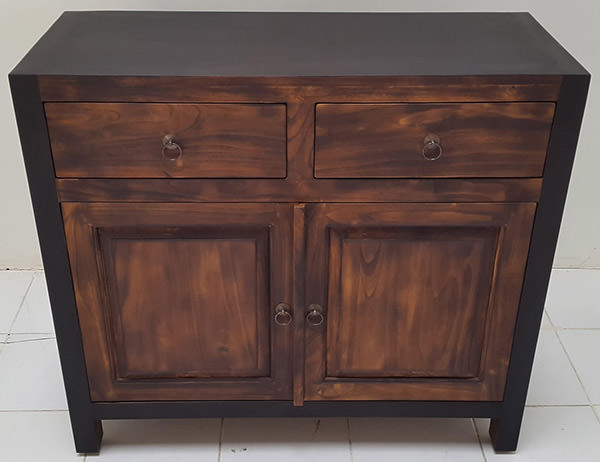 dark brown teak console