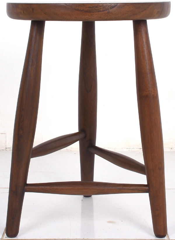 dark stained wooden bag stool
