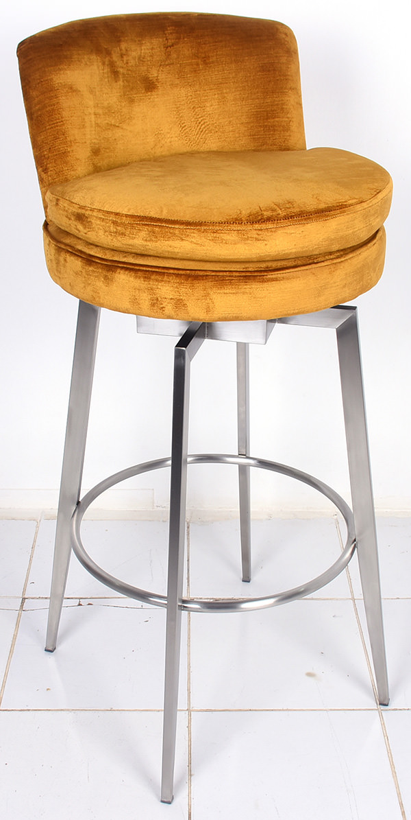 Lounge bar chair with golden velvet seat