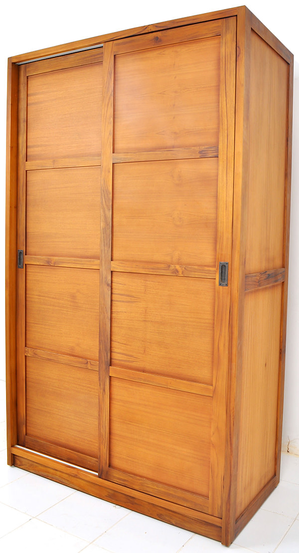 natural teak and plywood wardrobe