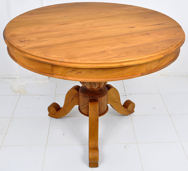 teak round dining table