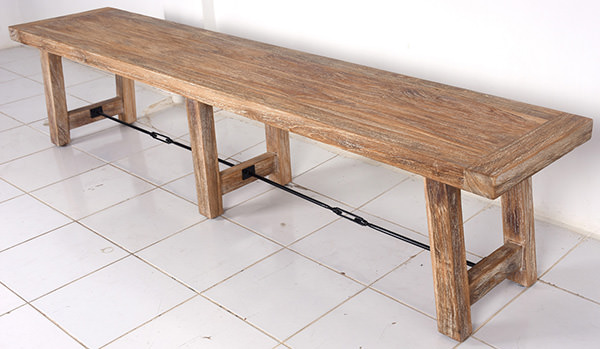 indoor rustic teak bench