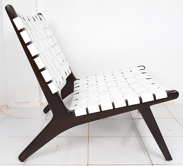 white leather weaving furniture seat