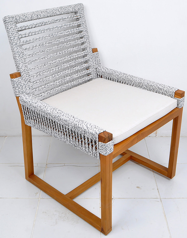 outdoor teak and rope Scandinavian furniture