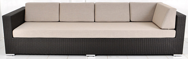 Garden synthetic rattan sofa with Sunbrella fabric