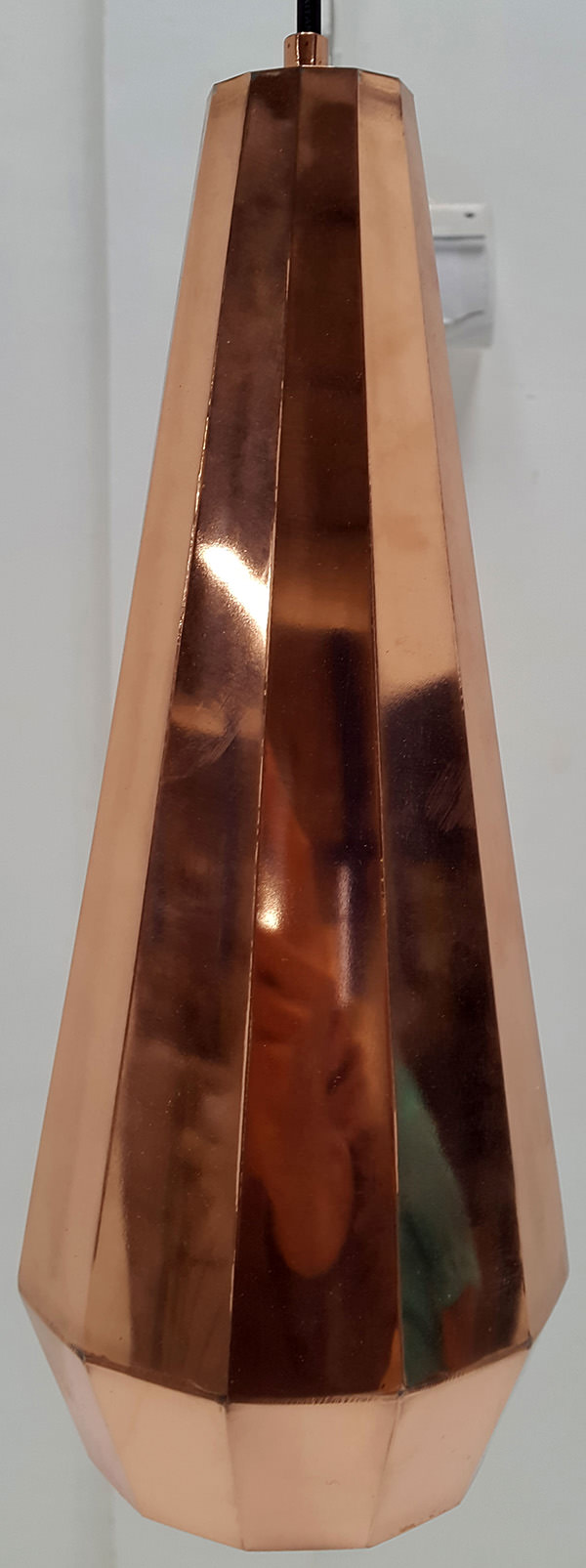 natural copper hanging lamp with geometric