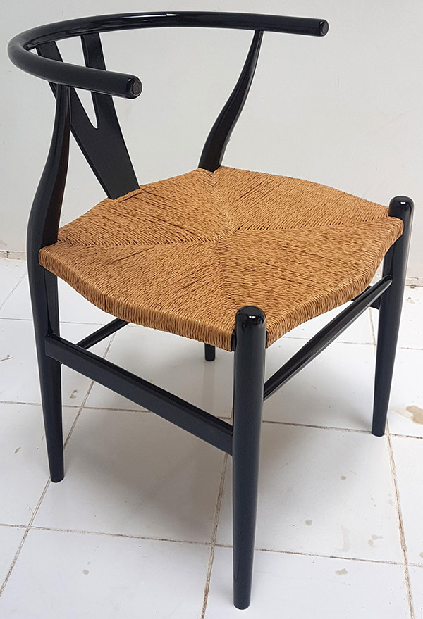 Scandinavian rattan and wooden chair