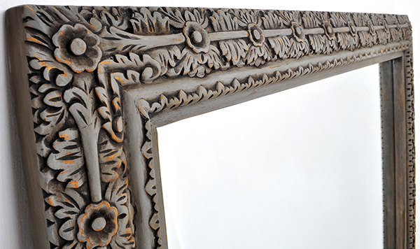 hand carved teak mirror