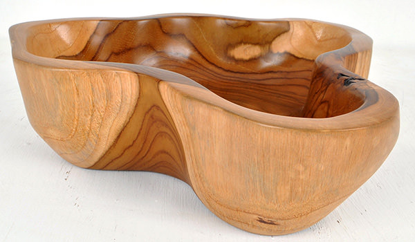 teak plate with natural edges