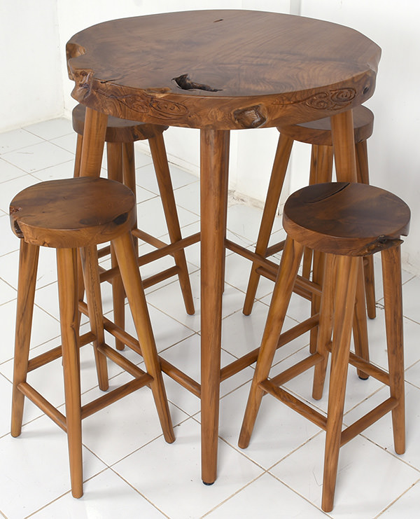 bar furniture set with stools and table