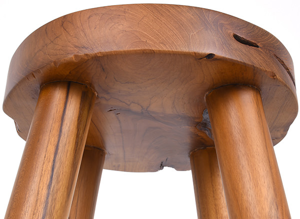 round wooden stool