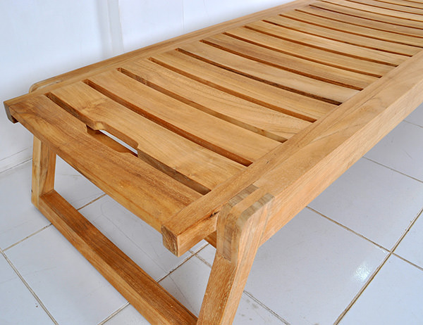 solid teak sun lounge chair