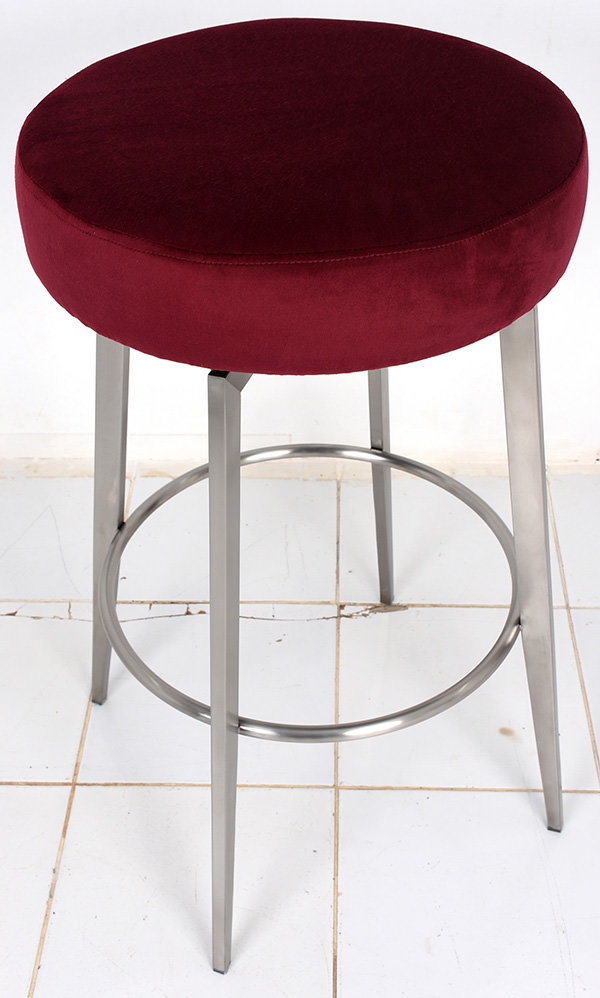 Bar stool with stainless steel legs