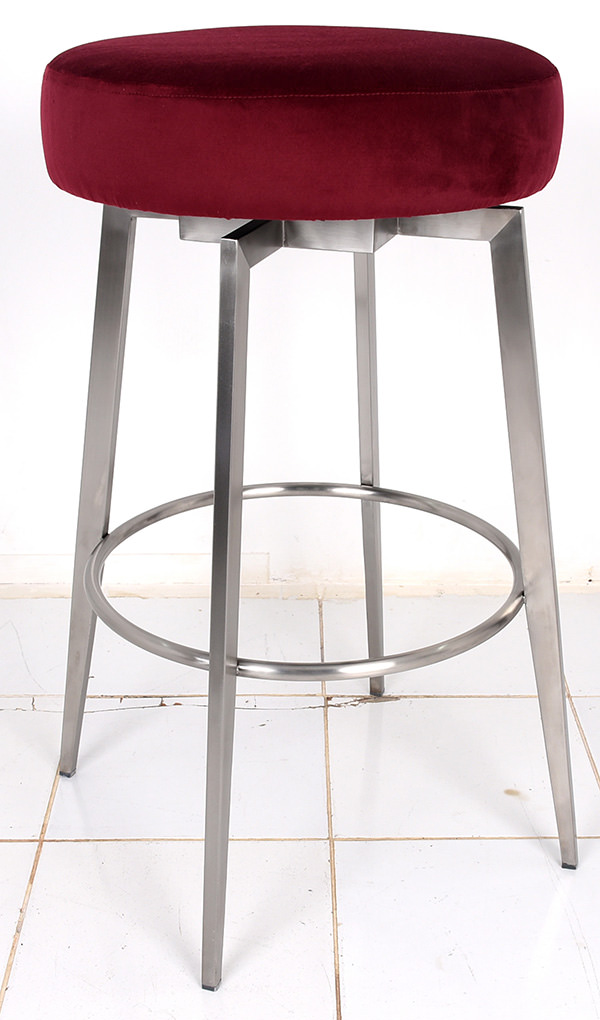 Bar stool with stainless steel slender legs