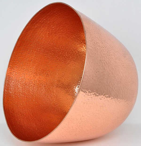 hand hammered copper hanging lamp