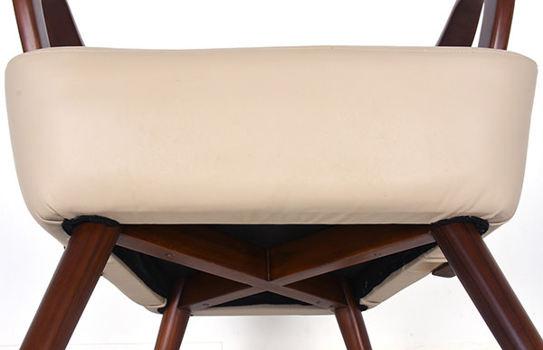 teak and genuine leather mid-century armchair