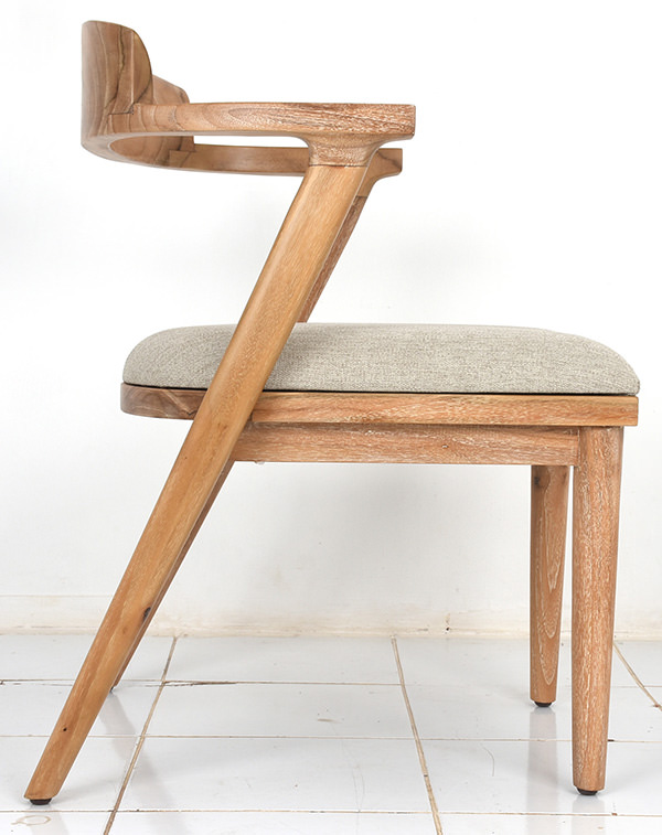 simple teak dining chair with slender legs