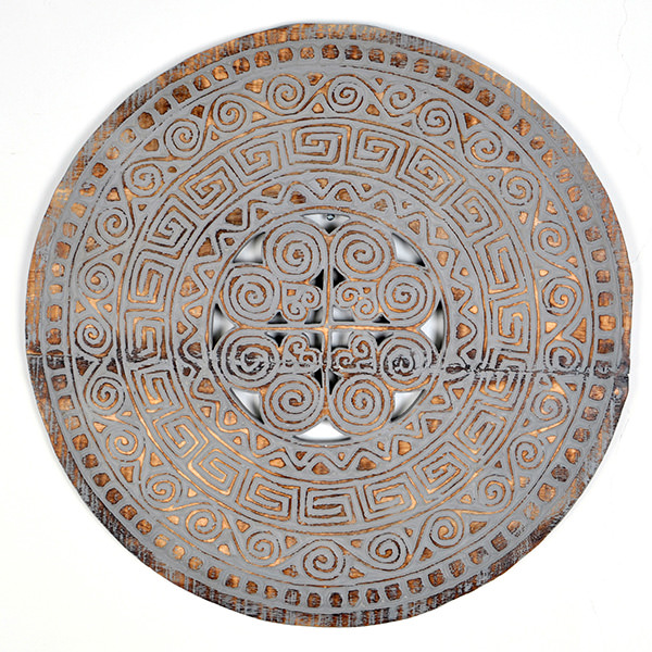 round wooden wall decor