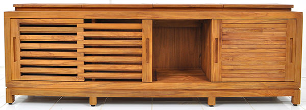 four doors teak Danish cabinet