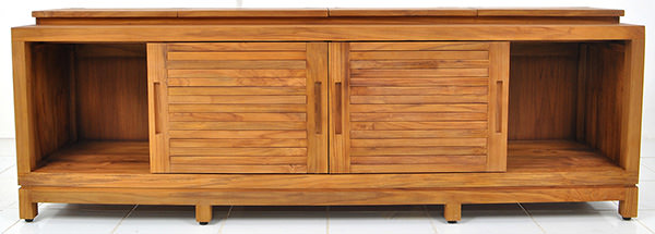 four doors teak Danish cabinet with traditional woodwork