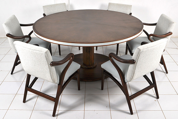 Greek restaurant dining set with round table