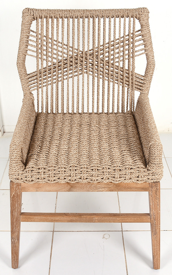 Scandinavian synthetic rattan weaving with natural look outdoor chair