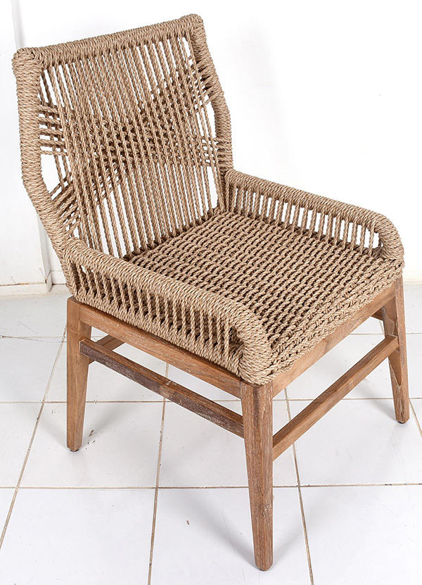 outdoor Scandinavian synthetic rattan weaving with natural look chair