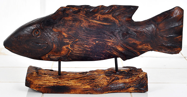 antique teak fish wood deco