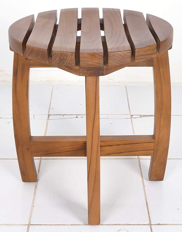 outdoor teak Danish round stool